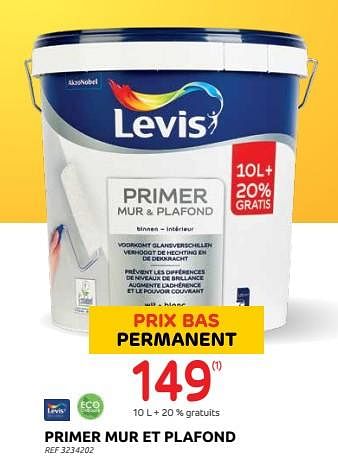 Promotions Primer mur et plafond - Levis - Valide de 27/04/2022 à 09/05/2022 chez Brico