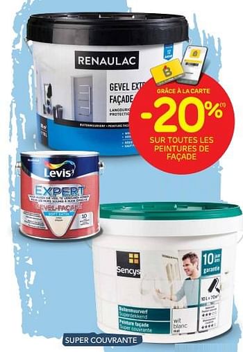 Promotions -20% sur toutes les peintures de façade - Produit maison - Brico - Valide de 27/04/2022 à 09/05/2022 chez Brico