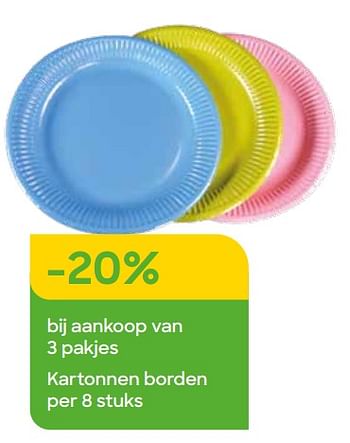 Promoties -20% bij aankoop van 3 pakjes kartonnen borden - Huismerk - Ava - Geldig van 01/05/2022 tot 30/06/2022 bij Ava