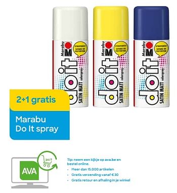 Promoties Marabu do it spray 2+1 gratis - Marabu - Geldig van 01/05/2022 tot 30/06/2022 bij Ava