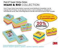 Post-it super sticky notes bij aankoop van 2 verpakkingen 20% korting-Post-It
