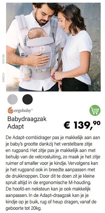 Promoties Babydraagzak adapt - ERGObaby - Geldig van 01/05/2022 tot 31/05/2022 bij Multi Bazar
