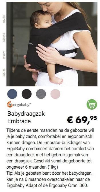 Promoties Babydraagzak embrace - ERGObaby - Geldig van 01/05/2022 tot 31/05/2022 bij Multi Bazar