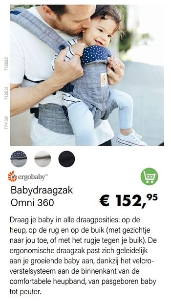 Promoties Babydraagzak omni 360 - ERGObaby - Geldig van 01/05/2022 tot 31/05/2022 bij Multi Bazar