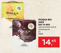 Pasqua bio 2020 bag-in-box cabernet merlot rood of chardonnay wit-Rode wijnen