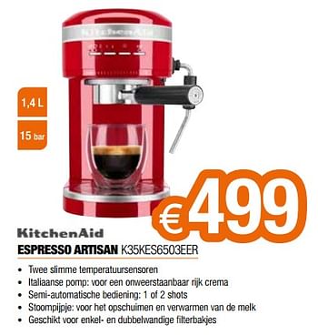 Promoties Kitchenaid espresso artisan k35kes6503eer - Kitchenaid - Geldig van 01/05/2022 tot 31/05/2022 bij Expert