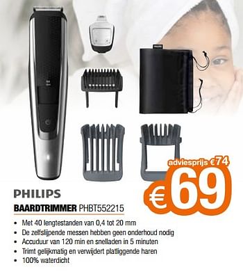 Promoties Philips baardtrimmer phbt552215 - Philips - Geldig van 01/05/2022 tot 31/05/2022 bij Expert