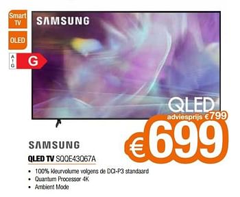 Promotions Samsung qled tv sqqe43q67a - Samsung - Valide de 01/05/2022 à 31/05/2022 chez Expert