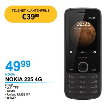 Promoties Nokia 225 4g - Nokia - Geldig van 25/04/2022 tot 16/05/2022 bij Auva