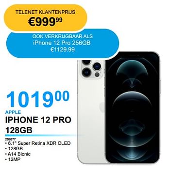 Promoties Apple iphone 12 pro 128gb - Apple - Geldig van 26/04/2022 tot 16/05/2022 bij Elektro Van Assche