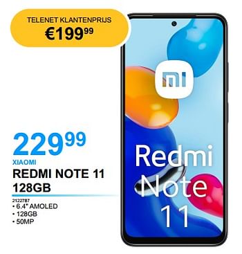 Promoties Xiaomi redmi note 11 128gb - Xiaomi - Geldig van 26/04/2022 tot 16/05/2022 bij Beecom