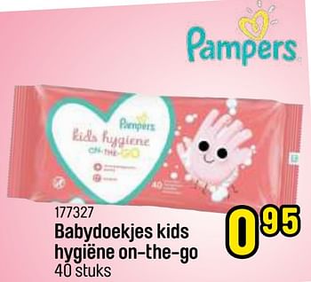 Promotions Babydoekjes kids hygiëne on-the-go - Pampers - Valide de 02/05/2022 à 04/06/2022 chez Happyland