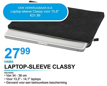Promoties Hama laptop-sleeve classy 00216595 - Hama - Geldig van 01/05/2022 tot 31/05/2022 bij Beecom