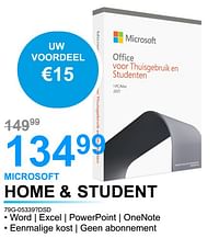 Microsoft home + student 79g-05339-dsd-Microsoft