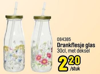 Promoties Drankflesje glas - Huismerk - Happyland - Geldig van 02/05/2022 tot 04/06/2022 bij Happyland