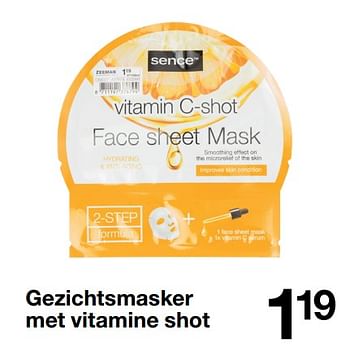 Promoties Gezichtsmasker met vitamine shot - Huismerk - Zeeman  - Geldig van 30/04/2022 tot 13/05/2022 bij Zeeman