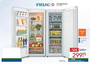 Promoties Friac congélateur vdv 7200 - Friac - Geldig van 01/05/2022 tot 31/05/2022 bij Eldi