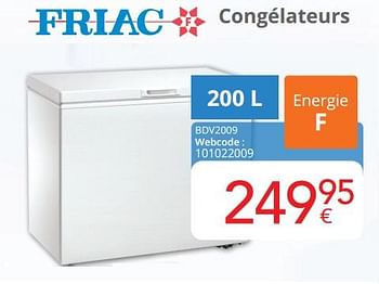 Promoties Friac congélateurs bdv2009 - Friac - Geldig van 01/05/2022 tot 31/05/2022 bij Eldi