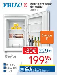 Friac réfrigérateur de table co1501-Friac
