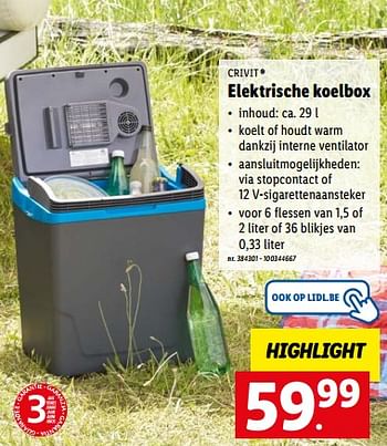 Promoties Crivit elektrische koelbox - Crivit - Geldig van 09/05/2022 tot 14/05/2022 bij Lidl