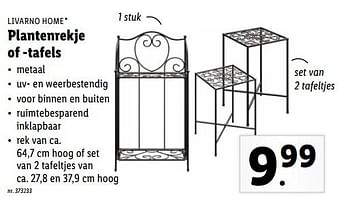 Promoties Plantenrekje of -tafels - Livarno - Geldig van 09/05/2022 tot 14/05/2022 bij Lidl