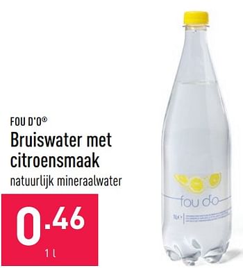 Promoties Bruiswater met citroensmaak - Fou d'O - Geldig van 13/05/2022 tot 20/05/2022 bij Aldi