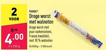 Promoties Droge worst met walnoten - Panda - Geldig van 14/05/2022 tot 20/05/2022 bij Aldi