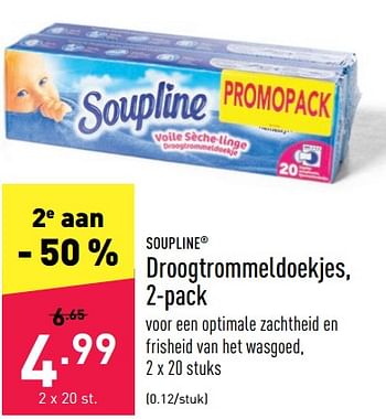 Promotions Droogtrommeldoekjes - Soupline - Valide de 13/05/2022 à 20/05/2022 chez Aldi