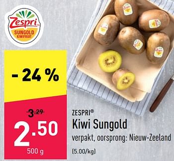 Promoties Kiwi sungold - Zespri - Geldig van 09/05/2022 tot 21/05/2022 bij Aldi