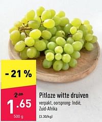 Pitloze witte druiven-Huismerk - Aldi