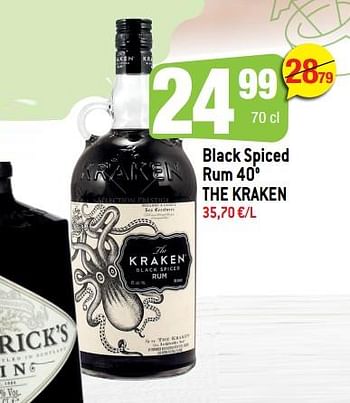 Promoties Black spiced rum 40° the kraken - The Kraken - Geldig van 04/05/2022 tot 24/05/2022 bij Smatch