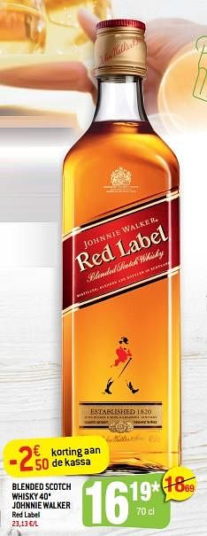 Promoties Blended scotch whisky 40° johnnie walker red label - Johnnie Walker - Geldig van 04/05/2022 tot 24/05/2022 bij Smatch