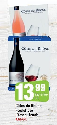 Promoties Côtes du rhône rood of rosé l’ame du terroir - Rode wijnen - Geldig van 04/05/2022 tot 24/05/2022 bij Smatch