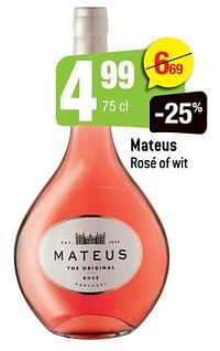 Mateus rosé of wit-Rosé wijnen