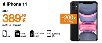 Promoties Apple iphone 11 - Apple - Geldig van 02/05/2022 tot 15/05/2022 bij Orange
