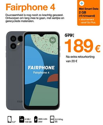 Promoties Fairphone 4 - Fairphone - Geldig van 02/05/2022 tot 15/05/2022 bij Orange