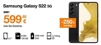 Promoties Samsung galaxy s22 5g - Samsung - Geldig van 02/05/2022 tot 15/05/2022 bij Orange