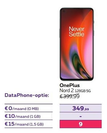 Promoties Oneplus nord 2 128gb 5g - OnePlus - Geldig van 02/05/2022 tot 31/05/2022 bij Proximus