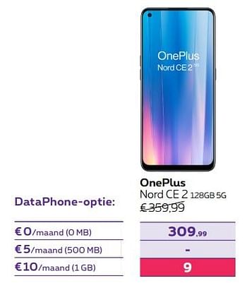Promoties Oneplus nord ce 2 128gb 5g - OnePlus - Geldig van 02/05/2022 tot 31/05/2022 bij Proximus