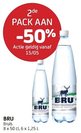 Promoties Bru bruis 2de pack aan -50% - Bru - Geldig van 13/05/2022 tot 25/05/2022 bij BelBev