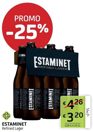 Promotions Estaminet refined lager - Estaminet - Valide de 13/05/2022 à 25/05/2022 chez BelBev