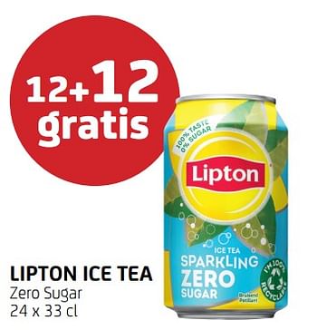 Promoties Lipton ice tea zero sugar 12+12 gratis - Lipton - Geldig van 13/05/2022 tot 25/05/2022 bij BelBev