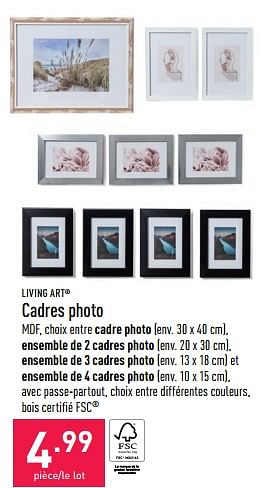 Promotions Cadres photo - Living Art - Valide de 11/05/2022 à 20/05/2022 chez Aldi