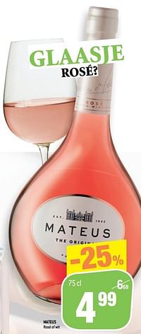 Mateus rosé of wit-Rosé wijnen