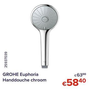 Promoties Grohe euphoria handdouche chroom - Grohe - Geldig van 01/05/2022 tot 31/05/2022 bij Euro Shop