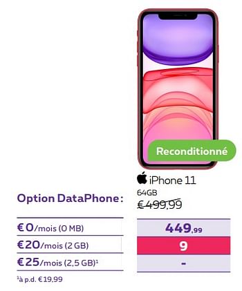Promoties Apple iphone 11 64gb - Apple - Geldig van 02/05/2022 tot 31/05/2022 bij Proximus