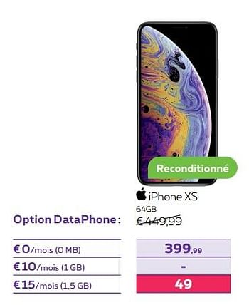 Promotions Apple iphone xs 64gb - Apple - Valide de 02/05/2022 à 31/05/2022 chez Proximus