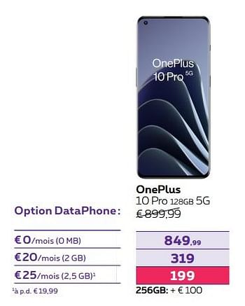 Promotions Oneplus 10 pro 128gb 5g - OnePlus - Valide de 02/05/2022 à 31/05/2022 chez Proximus