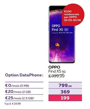 Promotions Oppo find x5 5g - Oppo - Valide de 02/05/2022 à 31/05/2022 chez Proximus