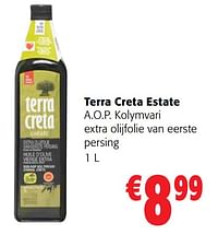 Terra creta estate a.o.p. kolymvari extra olijfolie van eerste persing-Terra creta